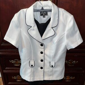 White Short Sleeve Blazer Dress